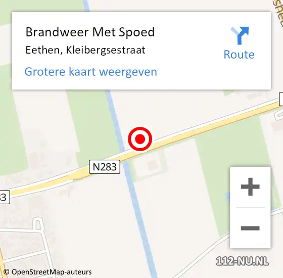 Locatie op kaart van de 112 melding: Brandweer Met Spoed Naar Eethen, Kleibergsestraat op 23 juli 2021 22:09