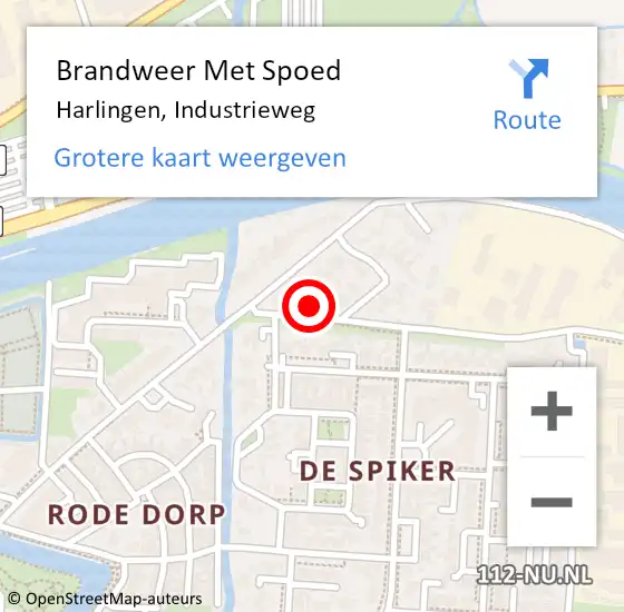 Locatie op kaart van de 112 melding: Brandweer Met Spoed Naar Harlingen, Industrieweg op 23 juli 2021 22:53