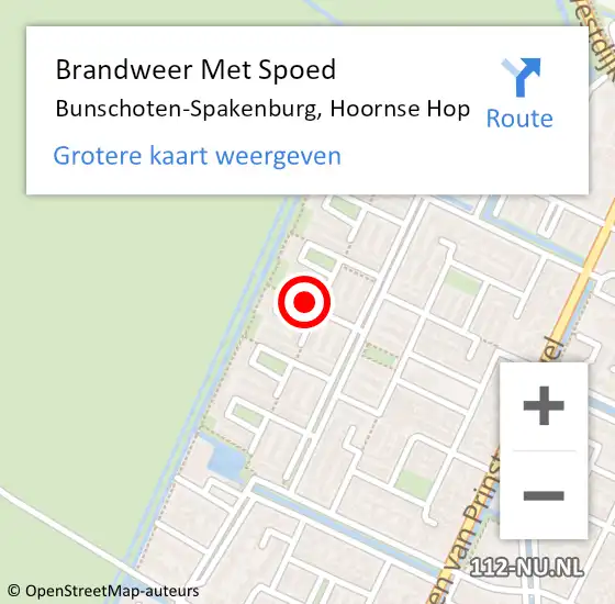 Locatie op kaart van de 112 melding: Brandweer Met Spoed Naar Bunschoten-Spakenburg, Hoornse Hop op 23 juli 2021 22:53