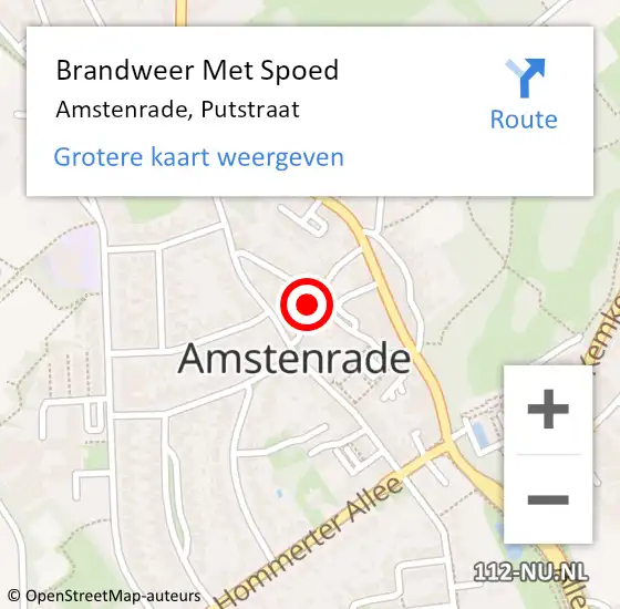 Locatie op kaart van de 112 melding: Brandweer Met Spoed Naar Amstenrade, Putstraat op 23 juli 2021 23:13