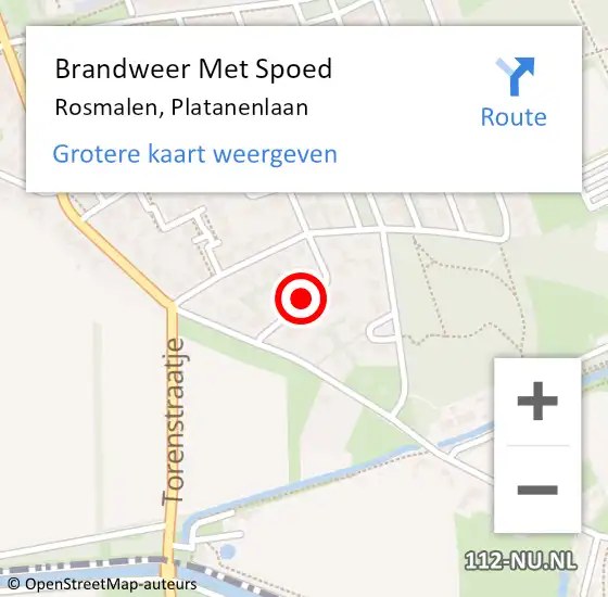 Locatie op kaart van de 112 melding: Brandweer Met Spoed Naar Rosmalen, Platanenlaan op 24 juli 2021 00:23