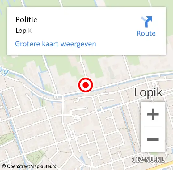 Locatie op kaart van de 112 melding: Politie Lopik op 24 juli 2021 00:51