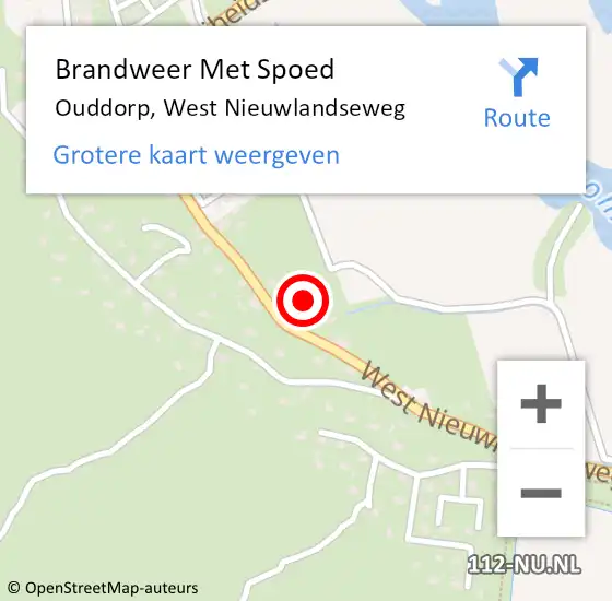 Locatie op kaart van de 112 melding: Brandweer Met Spoed Naar Ouddorp, West Nieuwlandseweg op 24 juli 2021 01:21