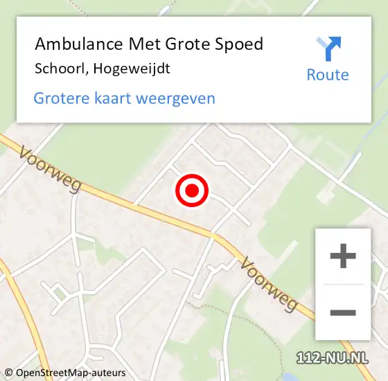 Locatie op kaart van de 112 melding: Ambulance Met Grote Spoed Naar Schoorl, Hogeweijdt op 24 juli 2021 05:49