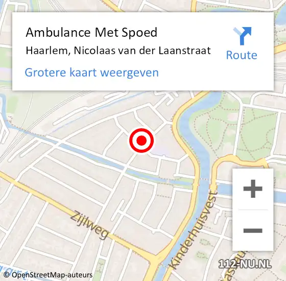 Locatie op kaart van de 112 melding: Ambulance Met Spoed Naar Haarlem, Nicolaas van der Laanstraat op 24 juli 2021 06:22