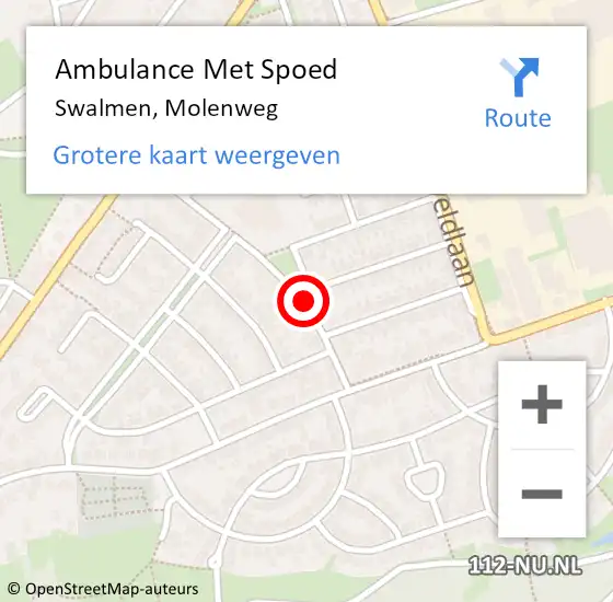 Locatie op kaart van de 112 melding: Ambulance Met Spoed Naar Swalmen, Molenweg op 24 juli 2021 08:24