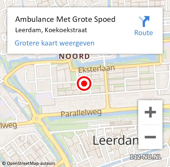 Locatie op kaart van de 112 melding: Ambulance Met Grote Spoed Naar Leerdam, Koekoekstraat op 24 juli 2021 08:54