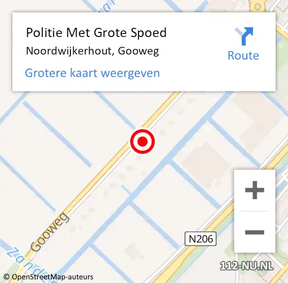 Locatie op kaart van de 112 melding: Politie Met Grote Spoed Naar Noordwijkerhout, Gooweg op 24 juli 2021 09:32