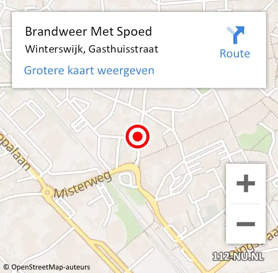 Locatie op kaart van de 112 melding: Brandweer Met Spoed Naar Winterswijk, Gasthuisstraat op 24 juli 2021 10:04