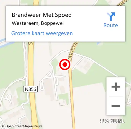 Locatie op kaart van de 112 melding: Brandweer Met Spoed Naar Westereem, Boppewei op 24 juli 2021 10:21