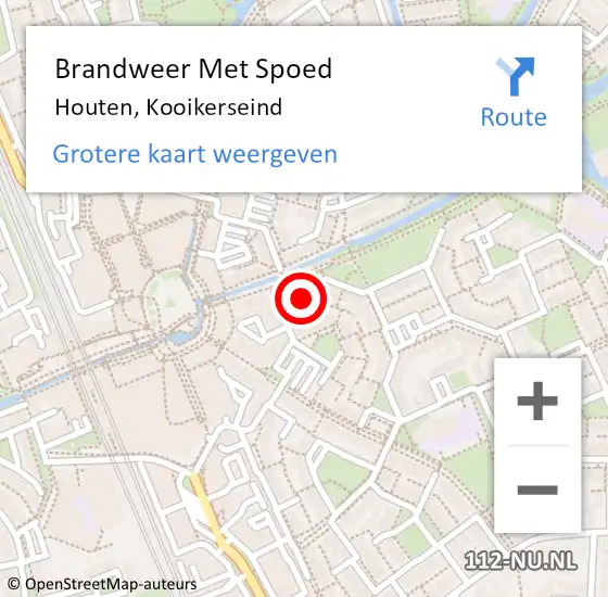 Locatie op kaart van de 112 melding: Brandweer Met Spoed Naar Houten, Kooikerseind op 24 juli 2021 11:22