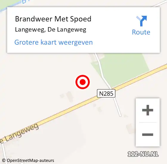 Locatie op kaart van de 112 melding: Brandweer Met Spoed Naar Langeweg, De Langeweg op 24 juli 2021 11:29