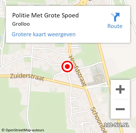 Locatie op kaart van de 112 melding: Politie Met Grote Spoed Naar Grolloo op 24 juli 2021 12:35