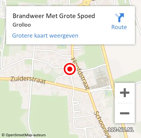 Locatie op kaart van de 112 melding: Brandweer Met Grote Spoed Naar Grolloo op 24 juli 2021 12:37