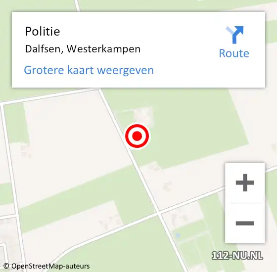 Locatie op kaart van de 112 melding: Politie Dalfsen, Westerkampen op 24 juli 2021 12:52