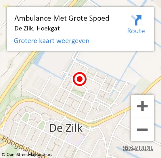 Locatie op kaart van de 112 melding: Ambulance Met Grote Spoed Naar De Zilk, Hoekgat op 17 juni 2014 14:26