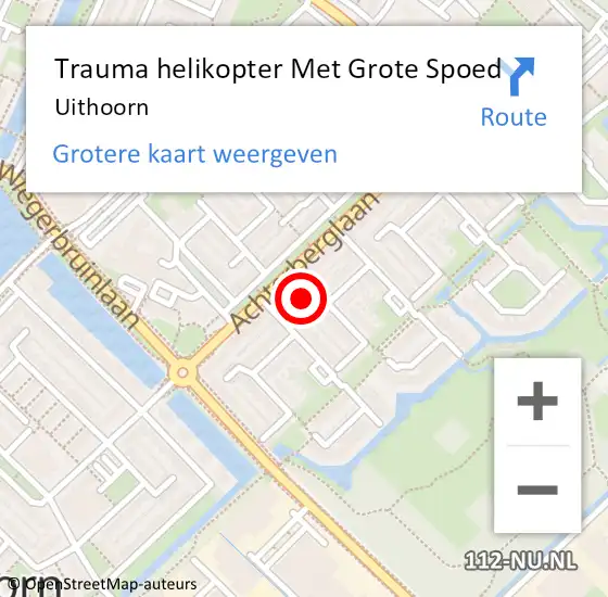 Locatie op kaart van de 112 melding: Trauma helikopter Met Grote Spoed Naar Uithoorn op 24 juli 2021 13:02