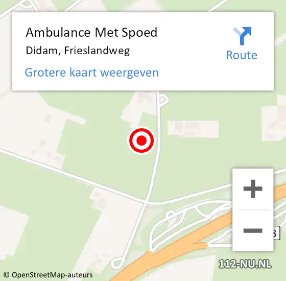 Locatie op kaart van de 112 melding: Ambulance Met Spoed Naar Didam, Frieslandweg op 24 juli 2021 13:07