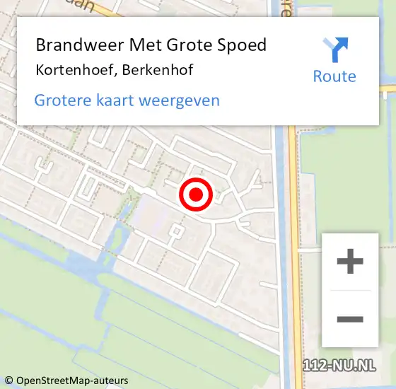 Locatie op kaart van de 112 melding: Brandweer Met Grote Spoed Naar Kortenhoef, Berkenhof op 24 juli 2021 13:11