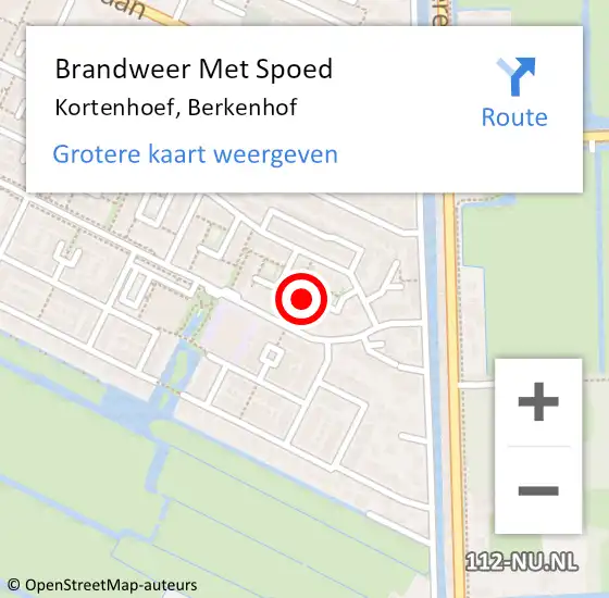 Locatie op kaart van de 112 melding: Brandweer Met Spoed Naar Kortenhoef, Berkenhof op 24 juli 2021 13:13