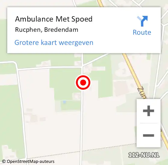 Locatie op kaart van de 112 melding: Ambulance Met Spoed Naar Rucphen, Bredendam op 17 juni 2014 14:28