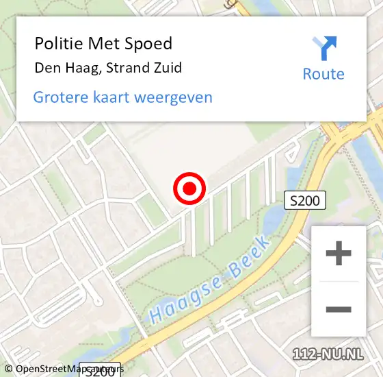 Locatie op kaart van de 112 melding: Politie Met Spoed Naar Den Haag, Strand Zuid op 24 juli 2021 13:53
