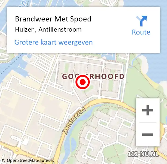 Locatie op kaart van de 112 melding: Brandweer Met Spoed Naar Huizen, Antillenstroom op 24 juli 2021 14:06