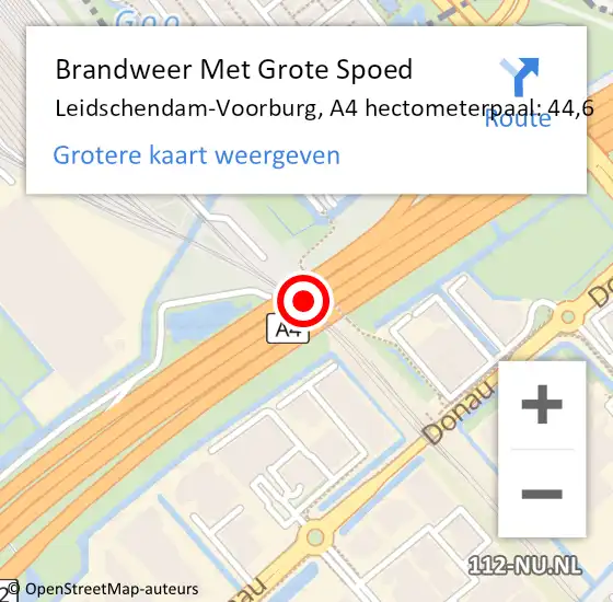 Locatie op kaart van de 112 melding: Brandweer Met Grote Spoed Naar Leidschendam-Voorburg, A4 hectometerpaal: 44,6 op 24 juli 2021 14:06
