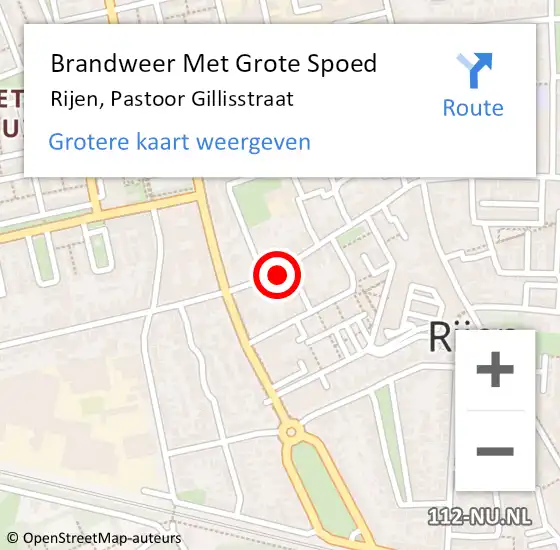 Locatie op kaart van de 112 melding: Brandweer Met Grote Spoed Naar Rijen, Pastoor Gillisstraat op 24 juli 2021 14:31