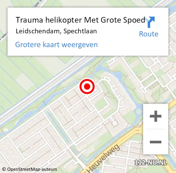 Locatie op kaart van de 112 melding: Trauma helikopter Met Grote Spoed Naar Leidschendam, Spechtlaan op 24 juli 2021 15:38