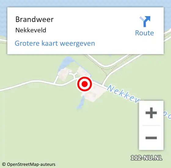 Locatie op kaart van de 112 melding: Brandweer Nekkeveld op 17 juni 2014 14:44