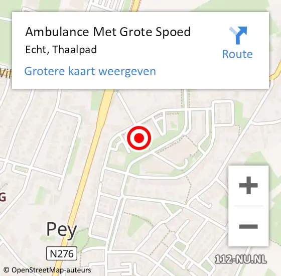 Locatie op kaart van de 112 melding: Ambulance Met Grote Spoed Naar Echt, Thaalpad op 24 juli 2021 16:05