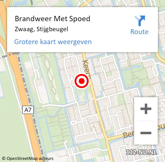 Locatie op kaart van de 112 melding: Brandweer Met Spoed Naar Zwaag, Stijgbeugel op 24 juli 2021 16:06