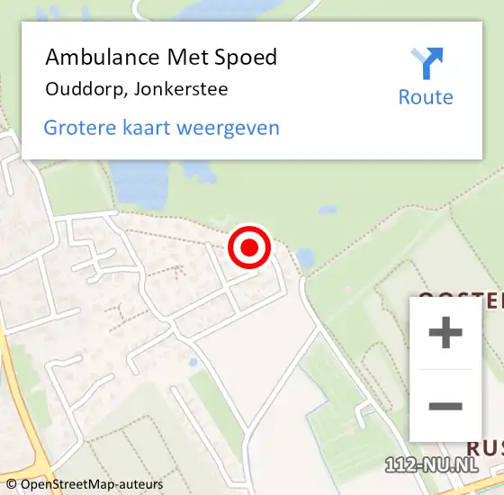 Locatie op kaart van de 112 melding: Ambulance Met Spoed Naar Ouddorp, Jonkerstee op 24 juli 2021 16:29