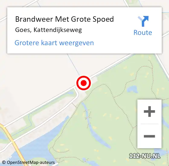 Locatie op kaart van de 112 melding: Brandweer Met Grote Spoed Naar Goes, Kattendijkseweg op 24 juli 2021 17:00