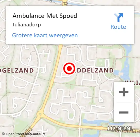 Locatie op kaart van de 112 melding: Ambulance Met Spoed Naar Julianadorp op 24 juli 2021 17:49