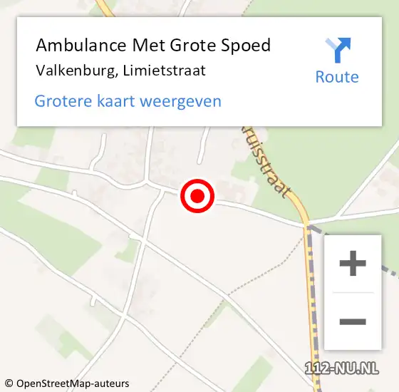 Locatie op kaart van de 112 melding: Ambulance Met Grote Spoed Naar Valkenburg, Limietstraat op 17 juni 2014 14:56