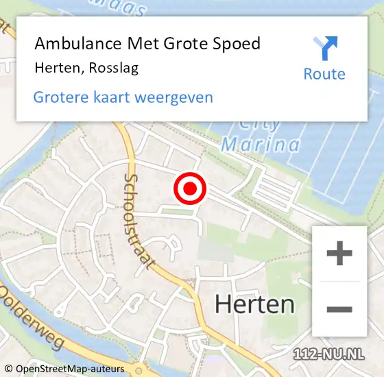 Locatie op kaart van de 112 melding: Ambulance Met Grote Spoed Naar Herten, Rosslag op 24 juli 2021 18:33