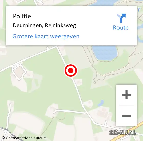 Locatie op kaart van de 112 melding: Politie Deurningen, Reininksweg op 24 juli 2021 18:34