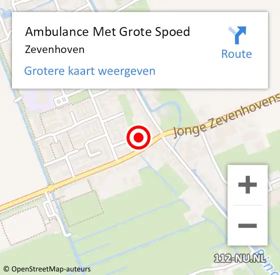 Locatie op kaart van de 112 melding: Ambulance Met Grote Spoed Naar Zevenhoven op 24 juli 2021 18:55