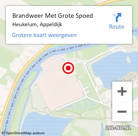 Locatie op kaart van de 112 melding: Brandweer Met Grote Spoed Naar Heukelum, Appeldijk op 17 juni 2014 14:58