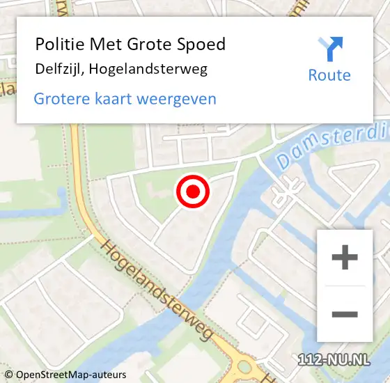 Locatie op kaart van de 112 melding: Politie Met Grote Spoed Naar Delfzijl, Hogelandsterweg op 24 juli 2021 19:00