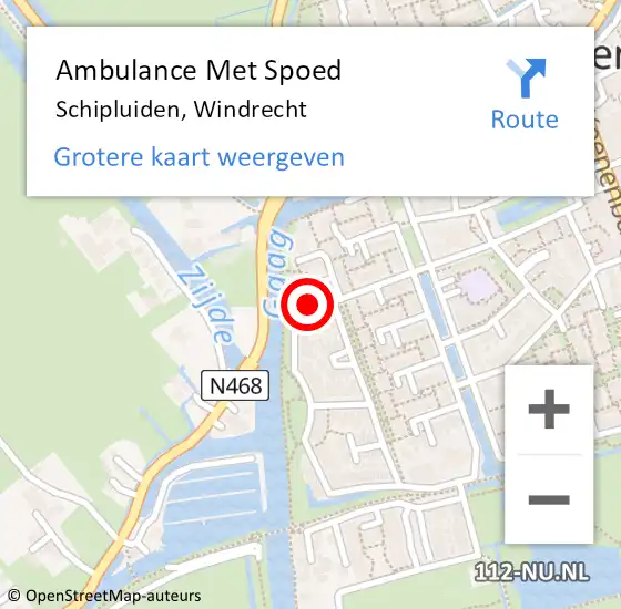 Locatie op kaart van de 112 melding: Ambulance Met Spoed Naar Schipluiden, Windrecht op 17 juni 2014 15:00