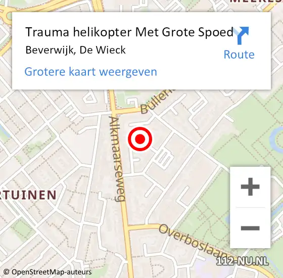 Locatie op kaart van de 112 melding: Trauma helikopter Met Grote Spoed Naar Beverwijk, De Wieck op 24 juli 2021 19:12