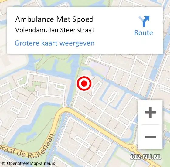 Locatie op kaart van de 112 melding: Ambulance Met Spoed Naar Volendam, Jan Steenstraat op 24 juli 2021 19:13