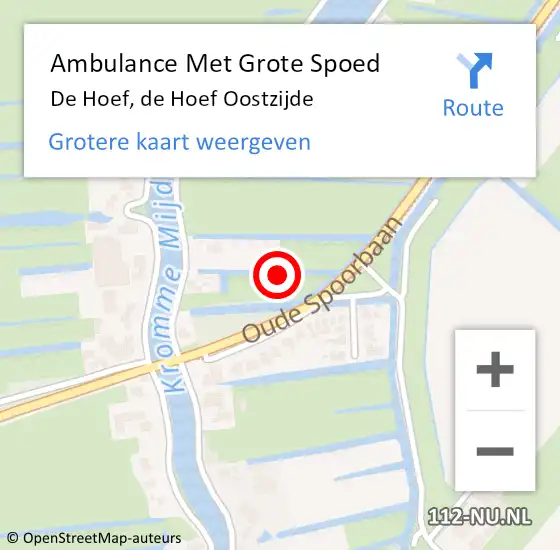 Locatie op kaart van de 112 melding: Ambulance Met Grote Spoed Naar De Hoef, de Hoef Oostzijde op 24 juli 2021 19:23