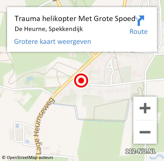 Locatie op kaart van de 112 melding: Trauma helikopter Met Grote Spoed Naar De Heurne, Spekkendijk op 24 juli 2021 19:29