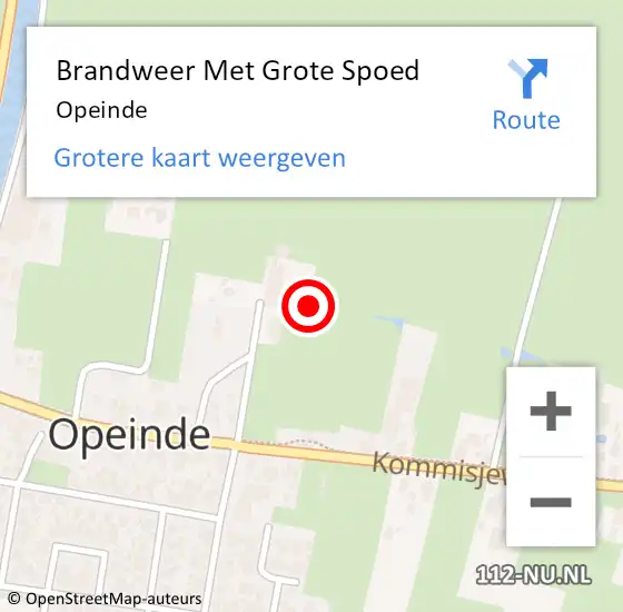 Locatie op kaart van de 112 melding: Brandweer Met Grote Spoed Naar Opeinde op 24 juli 2021 19:37