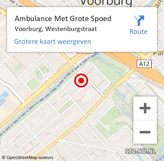 Locatie op kaart van de 112 melding: Ambulance Met Grote Spoed Naar Voorburg, Westenburgstraat op 24 juli 2021 19:49