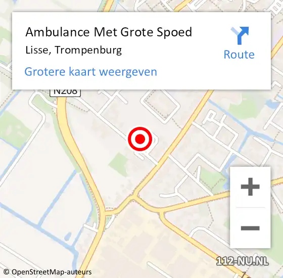 Locatie op kaart van de 112 melding: Ambulance Met Grote Spoed Naar Lisse, Trompenburg op 24 juli 2021 20:00